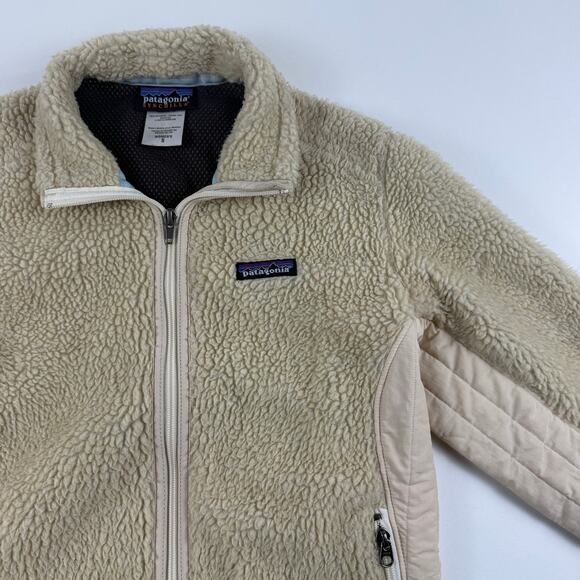 Vintage Patagonia Synchilla Cream Fleece Zip Up Camping Hiking Size Small - Picture 3 of 8